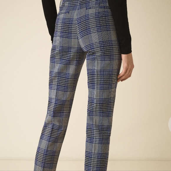 Reiss Josie taylored Trousers, Blue Plaid, Size 2 - Picture 2 of 13